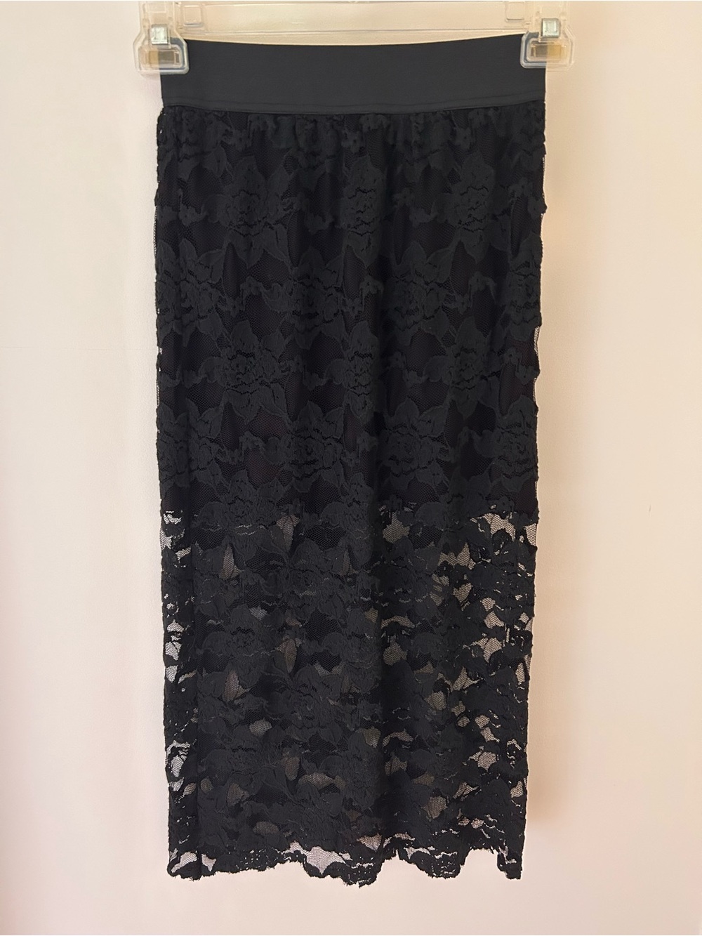 Free People Black Lace Midi Skirt
Size: Small
NWT